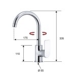 Remer INFINITY I72 昇盆水龍頭 (鍍鉻色)